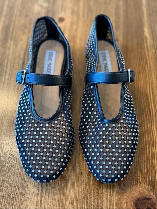 Steve Madden Shoes - Steve Madden Black Mesh Mary Jane Flats with Silver Studs